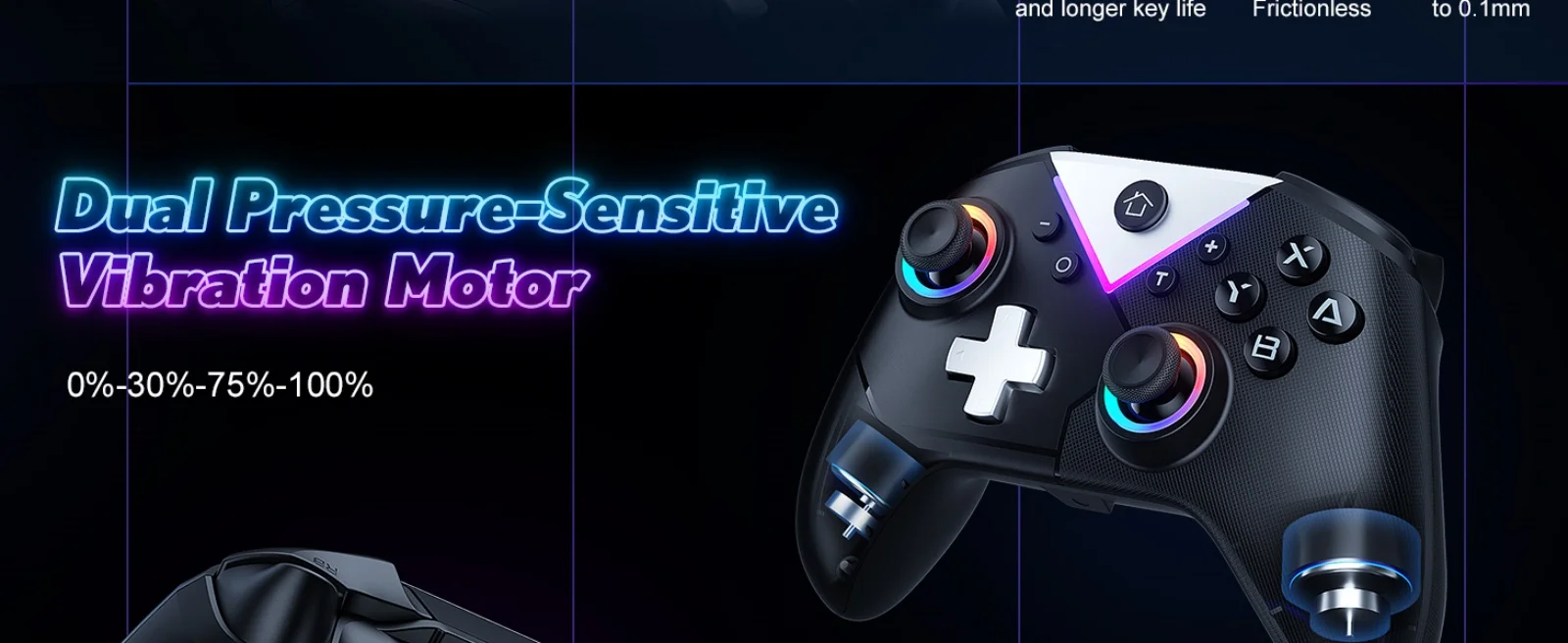 Spielcontroller für Switch Lite/OLED/PC/Steam, kabellose RGB-Gamepads mit Bluetooth, Hall-Effekt, Turbo-Funktion, Makrofunktion, 6 Gyro-Achsen, zwei Vibrationsmotoren. – Detail 4