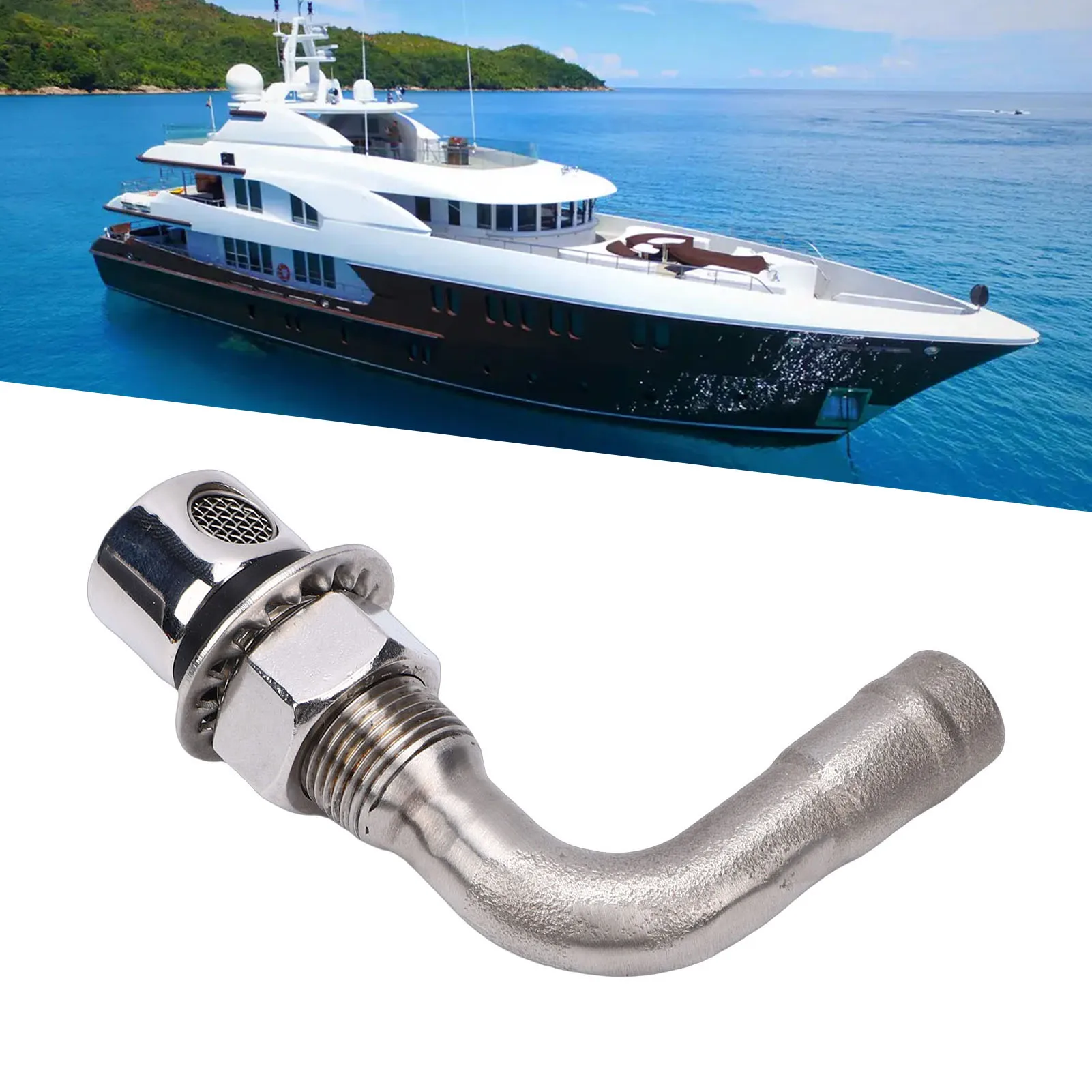 

Marine Grade Fuel Vent Boat Fuel Vent Stainless Steel High Efficiency Marine Grade 90° Fuel Breather Valve for 5/8 Inch Hose