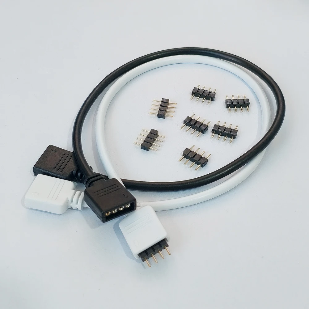 1 Stück lötfreier 4-poliger Dual-Buchsen-Verlängerungskabel für RGB- und RGBW-LED-Streifen, geeignet für 3528- und 5050-RGB-Lichtstreifen-Controller. – Detail 4