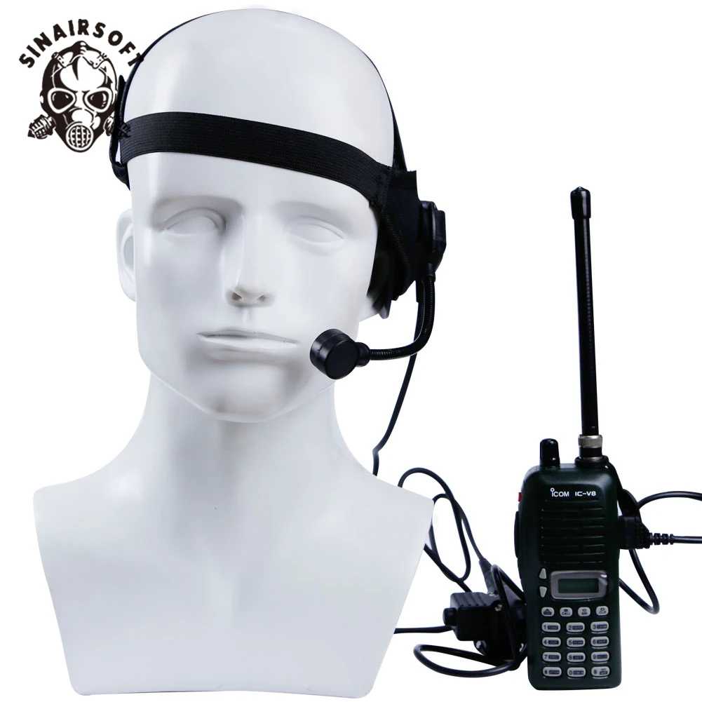 Taktisches Headset NATO Z-TAC Selex Z028 mit Boom-Mikrofon & Stecker, verstellbarem Gurt, offenem Ohrhörer SINAIRSOFT