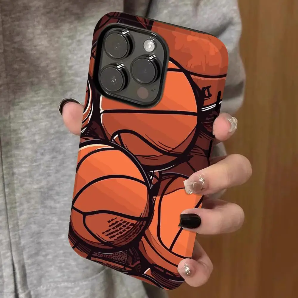 

basketball wallpaper Phone Case Double-layered 2-in-1 Film Case For IPhone 16 15 Promax 14 13 Pro 12 11 plus Samsung S Covers