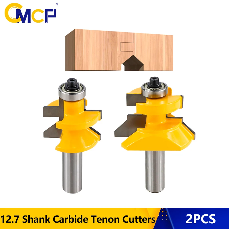 

CMCP 1/2'' Shank 120 Degree Router Bit Set Woodworking Groove Cutters Tungsten Alloy Wood Tenon Milling Cutter Bits Tools