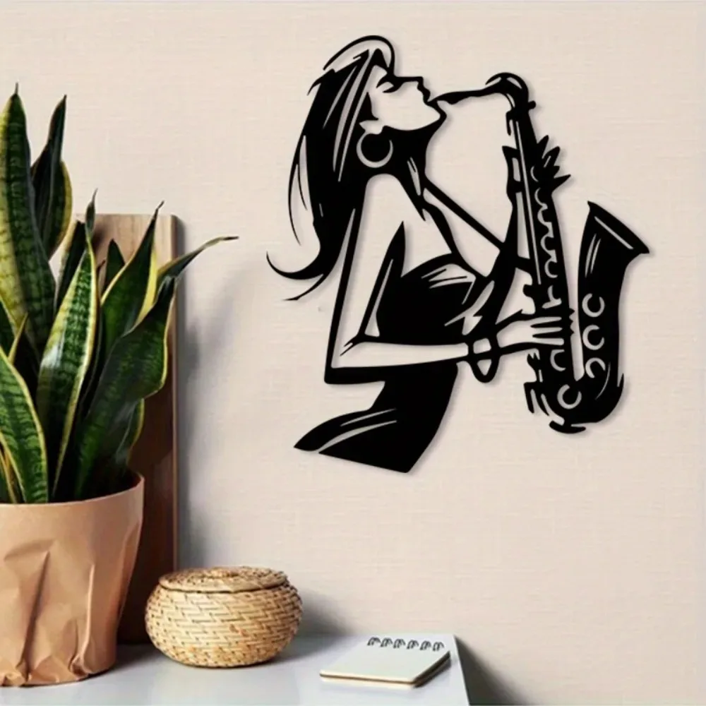 Vintage Jazz Saxophone Metal Wall Art, Durable Iron Mural for Music Room Bar, Retro Gift for Musician