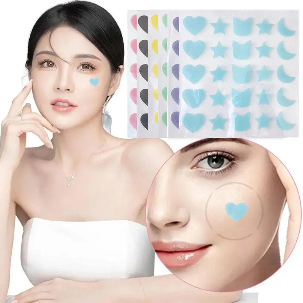 25 Counts Hearts Stars Shape Acne Pimple Patch Invisible Spot Concealer Face Waterproof Skincare Beauty Treatment Pimple Bl W7U2