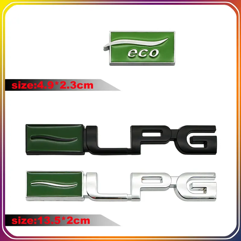 

3D Metal Style Car Stickers LPG ECO Emblem Vehicle Decal For Hyundai Chevrolet VW LANCIA BMW