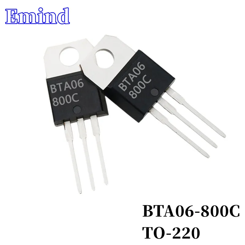 

10Pcs BTA06-800C BTA06 Thyristor TO-220 6A/800V DIP Triac Large Chip