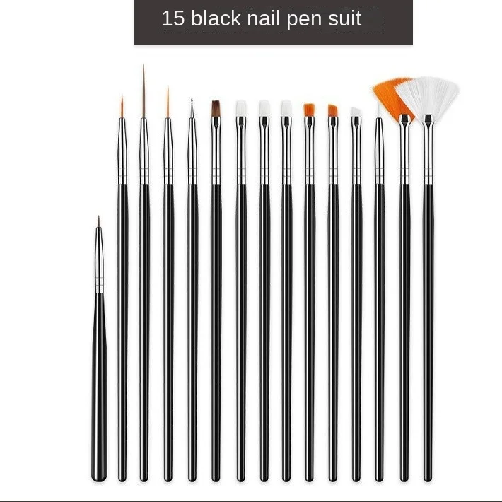 

Professional 15-Piece Nail Art Brush Set - Aluminum & Plastic Dual-Use Dotting, Painting & Detailing Tools for Perfect Manicures