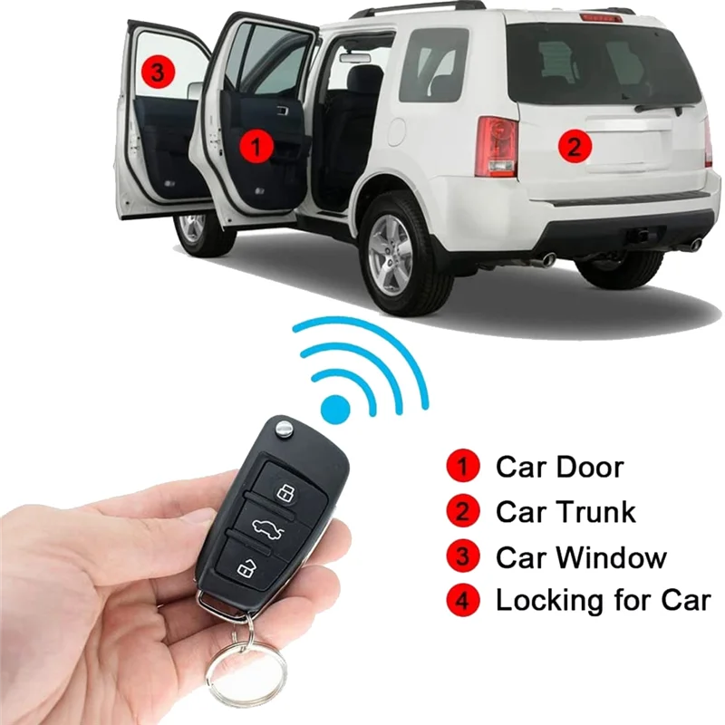 Car Central Lock with 3 Buttons with LED Prompt Light Button Start Stop Alarm Security Remote Control Car Supplies