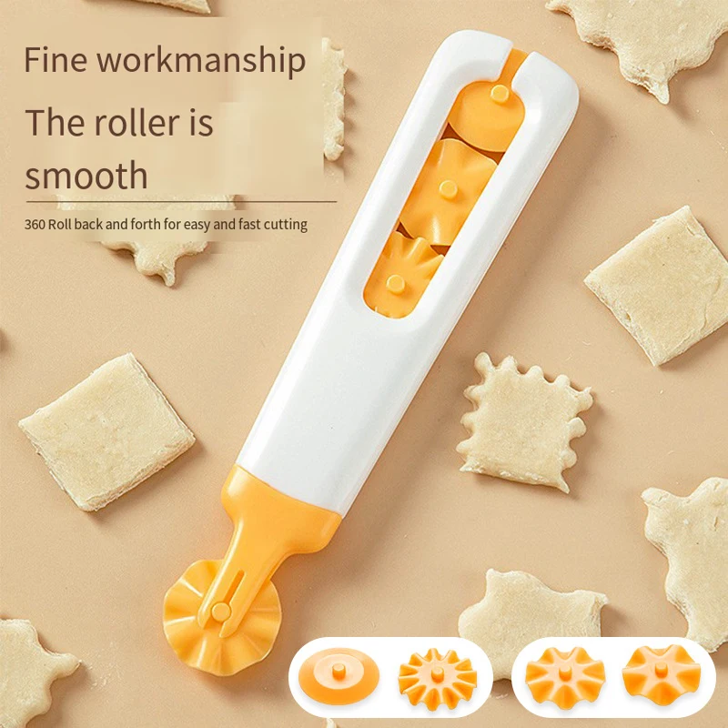 1Set Dumpling Biscuit Roller Cutter Cookie Round Rolling Cutting Blade Dough Circle Wheel for Pizza Pastry Pie Crust Baking Tool