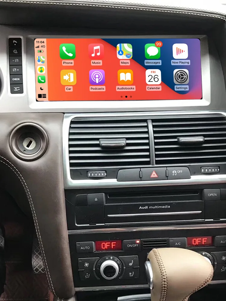 AUTOTOP 10,25 Zoll Linux Auto-Multimedia-Stereoanlage mit kabellosem Carplay und Android Auto für Audi Q7 4L 2005-2015 MMI 2G MMI 3G Airplay Wifi Bluetooth