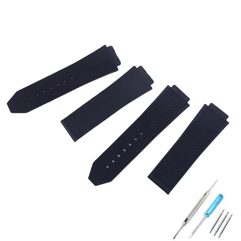 남성용 실리콘 시계 밴드 26mm x 19mm Hublot Classic Fusion Universe 빅뱅 스트랩 여성용 고무 손목 밴드 팔찌와 호환 가능