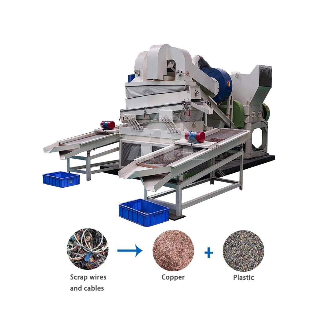 Scrap Metal Crusher E-Waste Dry Copper Wire Granulator Copper Rice Machine Scrap Copper Cable Granulator Recycling Machine