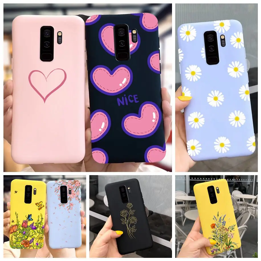 For Samsung Galaxy S9 Plus Phone Case Slim Matte Cute Love Heart Back Cover For Samsung S 9 Plus S9+ S9Plus SM-G965F Soft Fundas