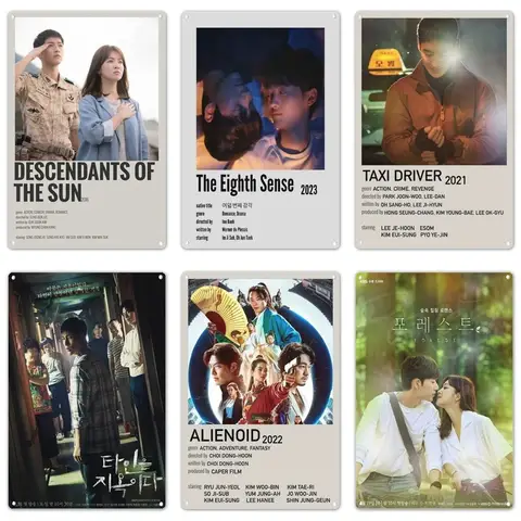 Korean Drama Metal Sign Movie Wall Art Korean TV Series Canvas Poster for Bar Kitchen Cafe Vintage Home Decor
