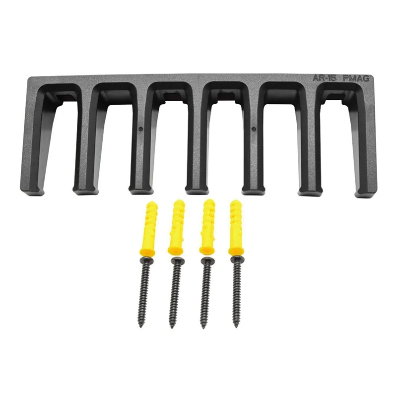 ABWR-PMAG Kit de montagem em parede Rack de exibição de rack de armazenamento padrão de montagem em parede com 6 slots para casa, seguro, gabinete