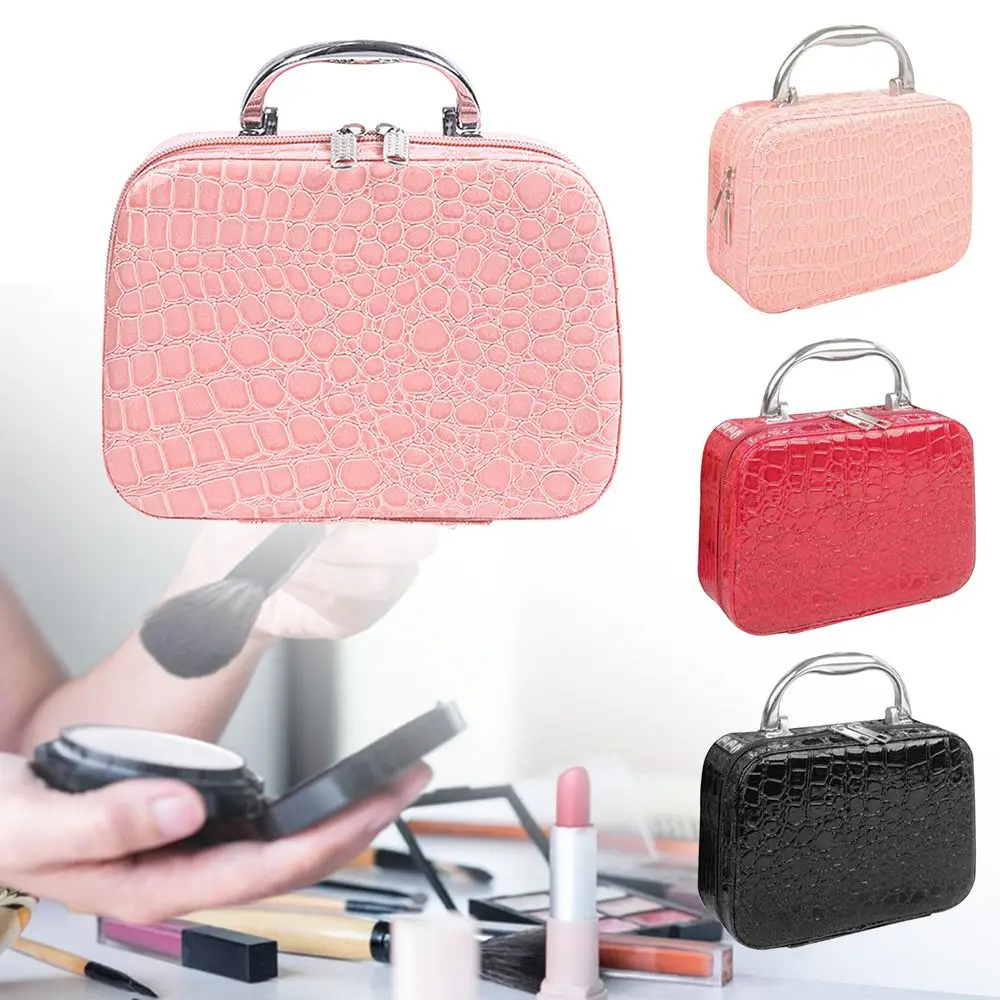 NEW Large Capacity Storage Box Makeup Tool Kit Square Makeup Pouch Cosmetic Case With Mirror Wash Bag