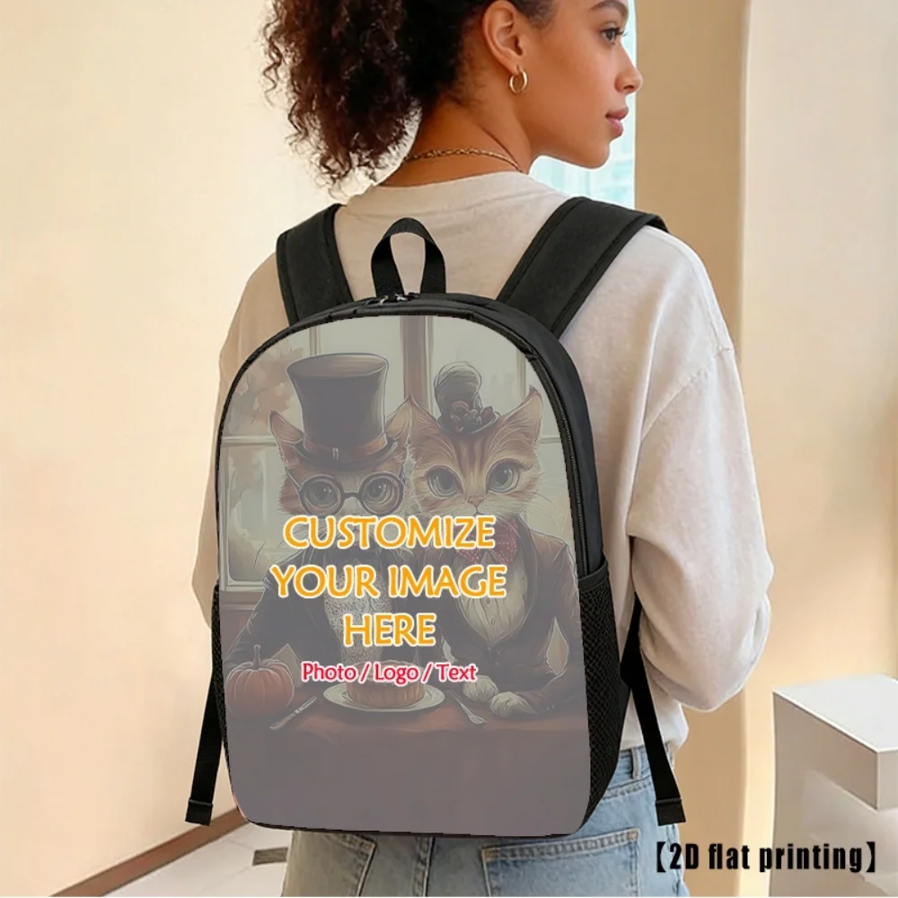 Custom Your Photo School Backpack Personalized Picture Print Laptop Daypack Teens Boys Girls Back to School Shoulder Bag
