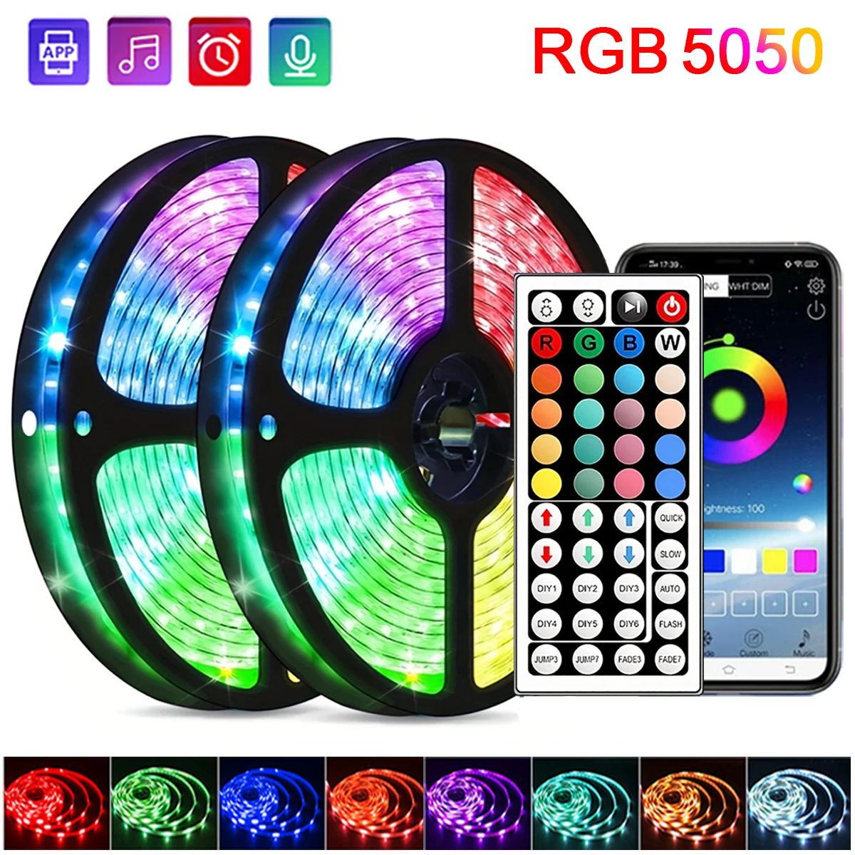 Lampki Led do pokoju RGB 5050 paski Led zmieniające kolor taśma RGB światła do dekoracji domu podświetlenie TV wstążki