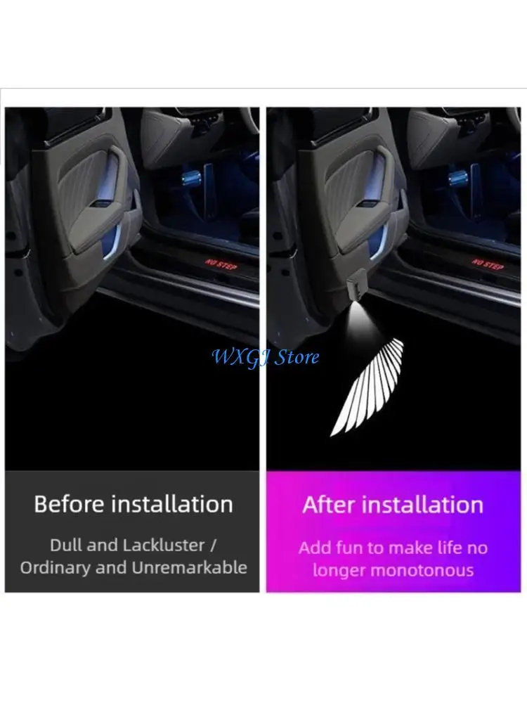 37JE Rechargeable Car Door Projection Light  Auto Sensing Adjustable Welcome Light