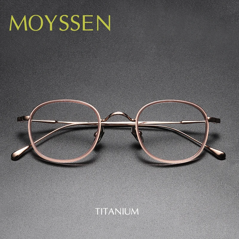

Japan Luxury Brand Women Pure Titanium Glasses Man's Ultralight Vintage Square Frame Optical Myopia Eyeglasses for Prescription