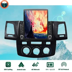 Toyota Hilux Fortuner 2005 - 2014 용 Android 14.0 8G + 128G 차량용 Autoradio 차량용 스테레오 비디오 오디오 DVD GPS Navi 테이프 Carplay RDS BT