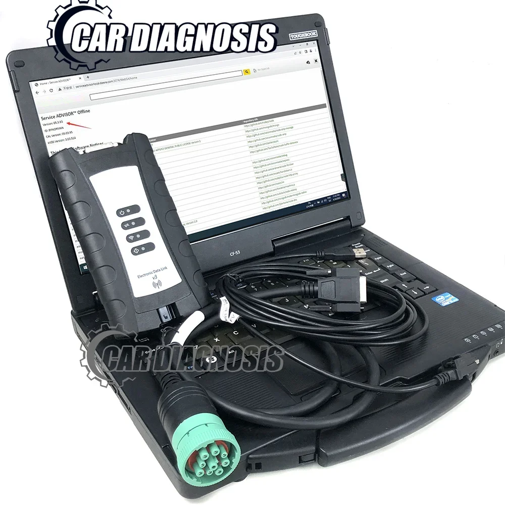 cf53 for JD edl electronic data link service advisor edl v3 5.3 AG CF agricultural tractor diagnostic tool wifi v3 driver