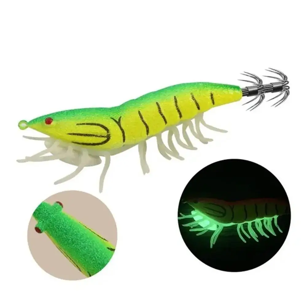 

Fluorescent Wood Shrimp Soft-footed No. 3.0 No. 3.5 Squid Hook Sinking Glow-in-the-dark Artificial Squid Jig Sea Fishing