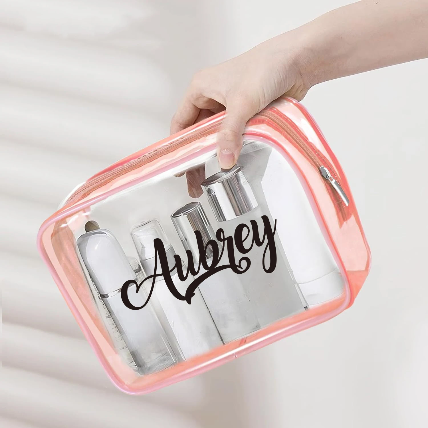 Personalized Makeup Bag Custom Clear Cosmetic Travel Bridesmaid Bag Beach Wedding Favor Bridal Party Toiletry Makeup Gift Bags