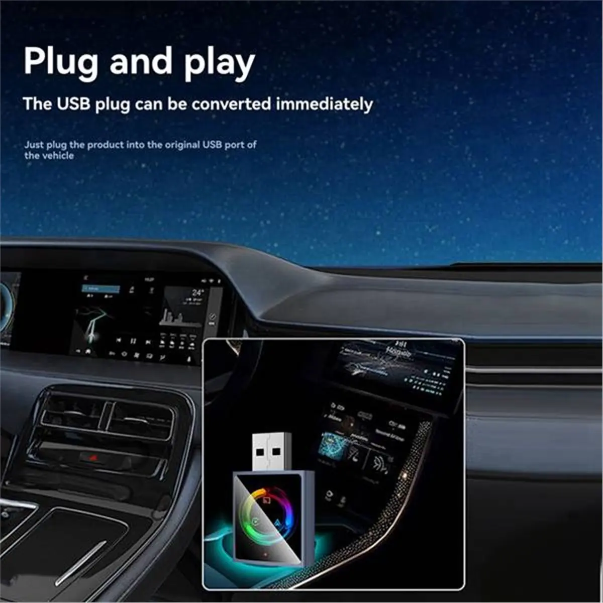 

3 In1 Wireless Carplay Adapter Smart Mirror Link Carplay Android Auto USB Dongle BT5.0+WiFi Wired Carplay to Wireless