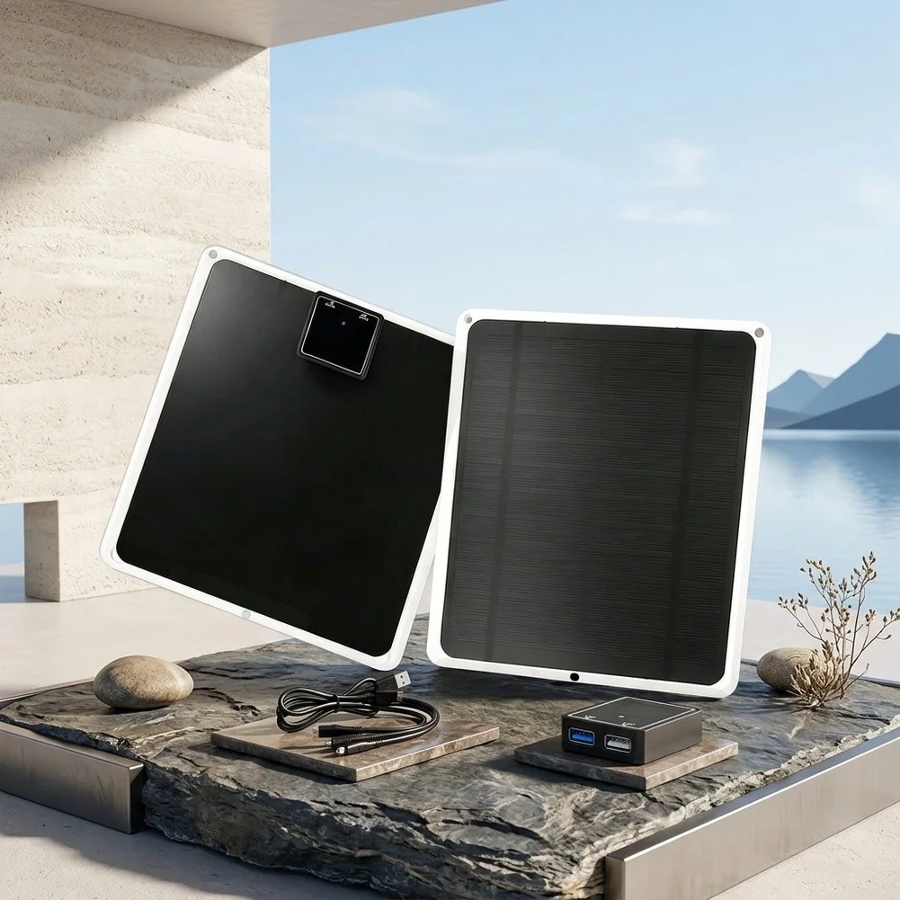 Portable 5W Solar Panel Charger Featuring Dual USB Ports For Smartphones Tablets And Outdoor Adventures