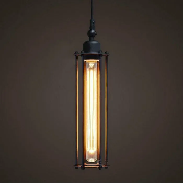 AC100-240V Retro T30 Edison bulb Pendant lamps Restaurant aisle Bar punk vertical Alcatraz chandeliers hanging lamps