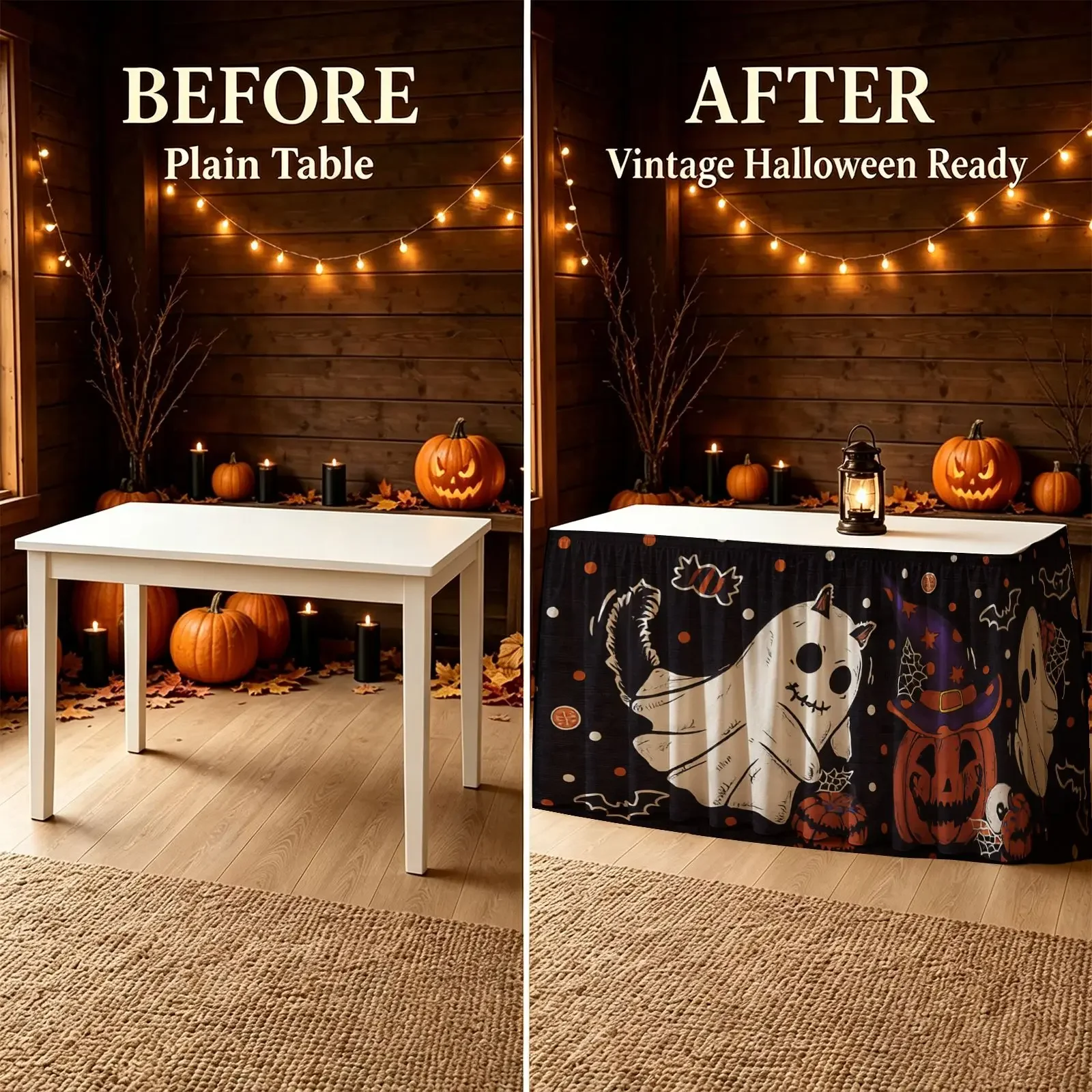 With bats and spider webs on a black background. Suitable for tablecloth decoration in restaurant kitchens.