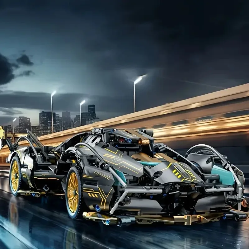 2026年新作人気商品 1690ピース グリーンレーシング ブロック玩具 ABS素材 手動組み立ておもちゃブロック