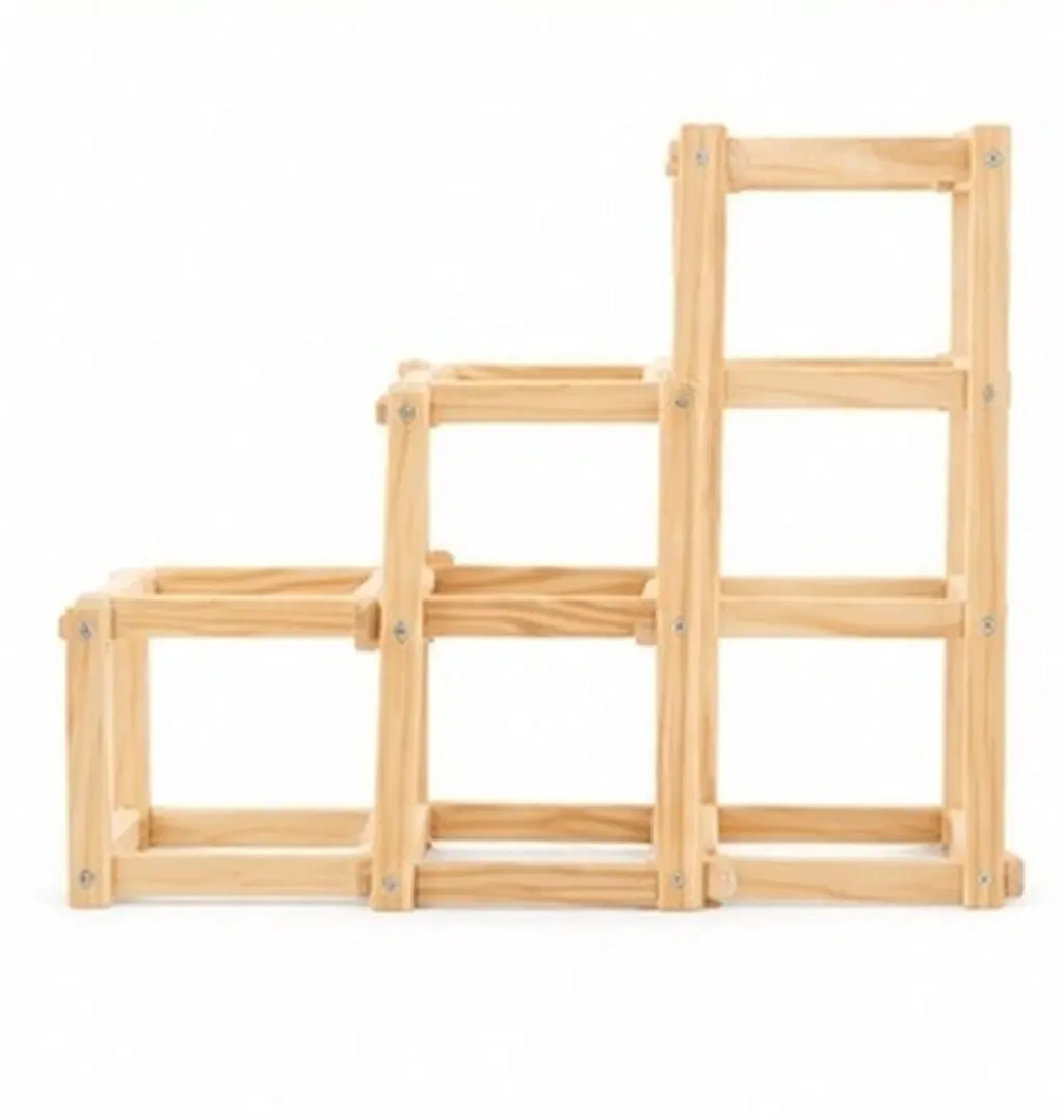 Wooden Hamster Climbing Ladder Natural Wood Small Animal Cage Accessory for Exercise Enrichment Chewing Exploration Play