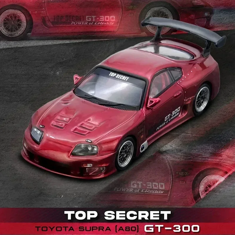 

PreSale INNO 1:64 TOYOTA SUPRA A80 TOP SECRET Red Diecast Diorama Car Model Collection Miniature Toys