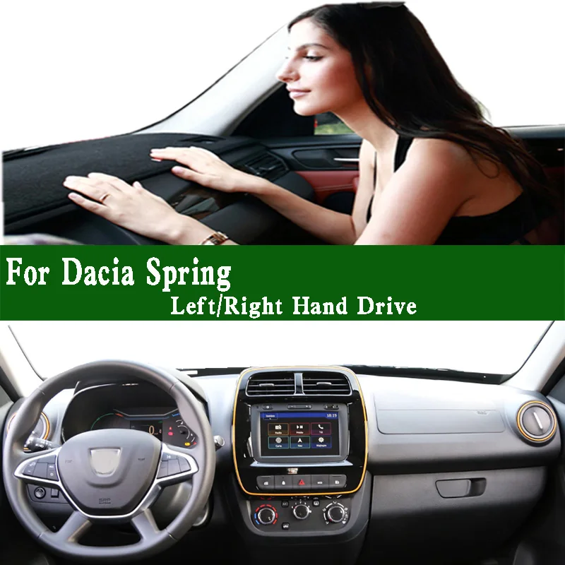 For Dacia Spring Car-Styling Dashmat Dashboard Cover Instrument Panel Insulation Sunscreen Protective Pad Ornaments