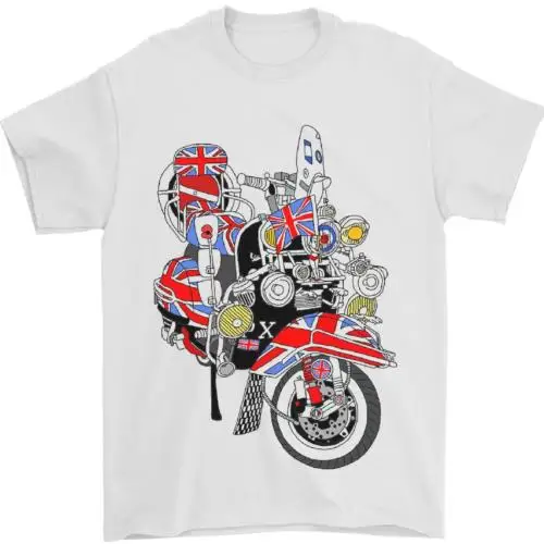 Union Jack MOD Scooter British Flag Bike Mens T-Shirt 100% Cotton