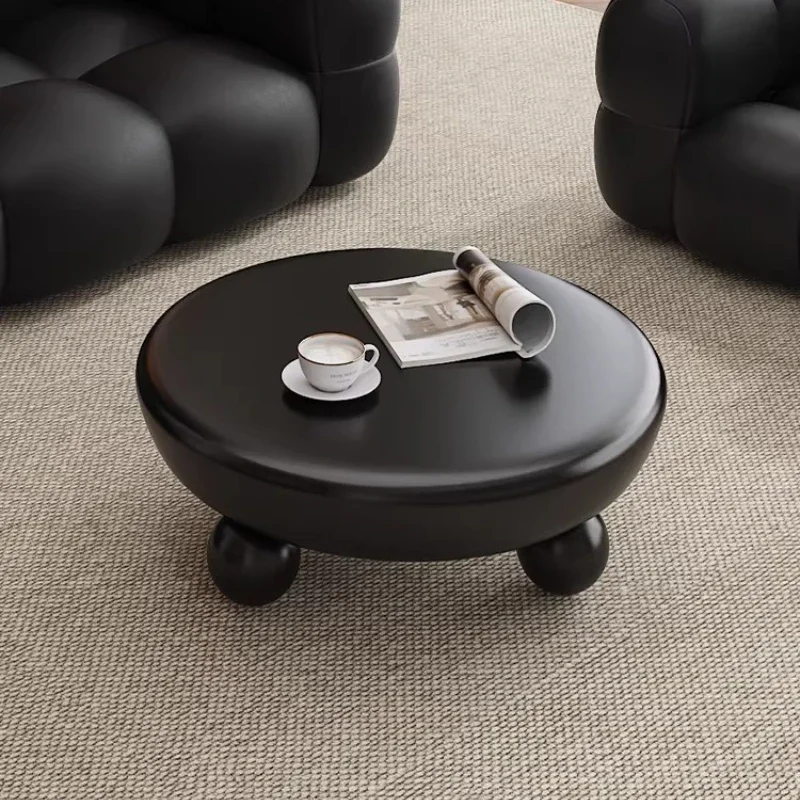 Modern simple light luxury casual coffee table small apartment living room household small round table advanced creative design