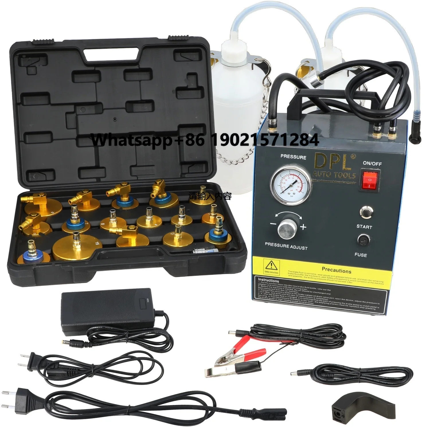 

Automatic Car Brake System Fluid Bleeder Kit 12-24V AC Electrical Brake Fluid Changer Brake Fluid Exchanger with Adapter