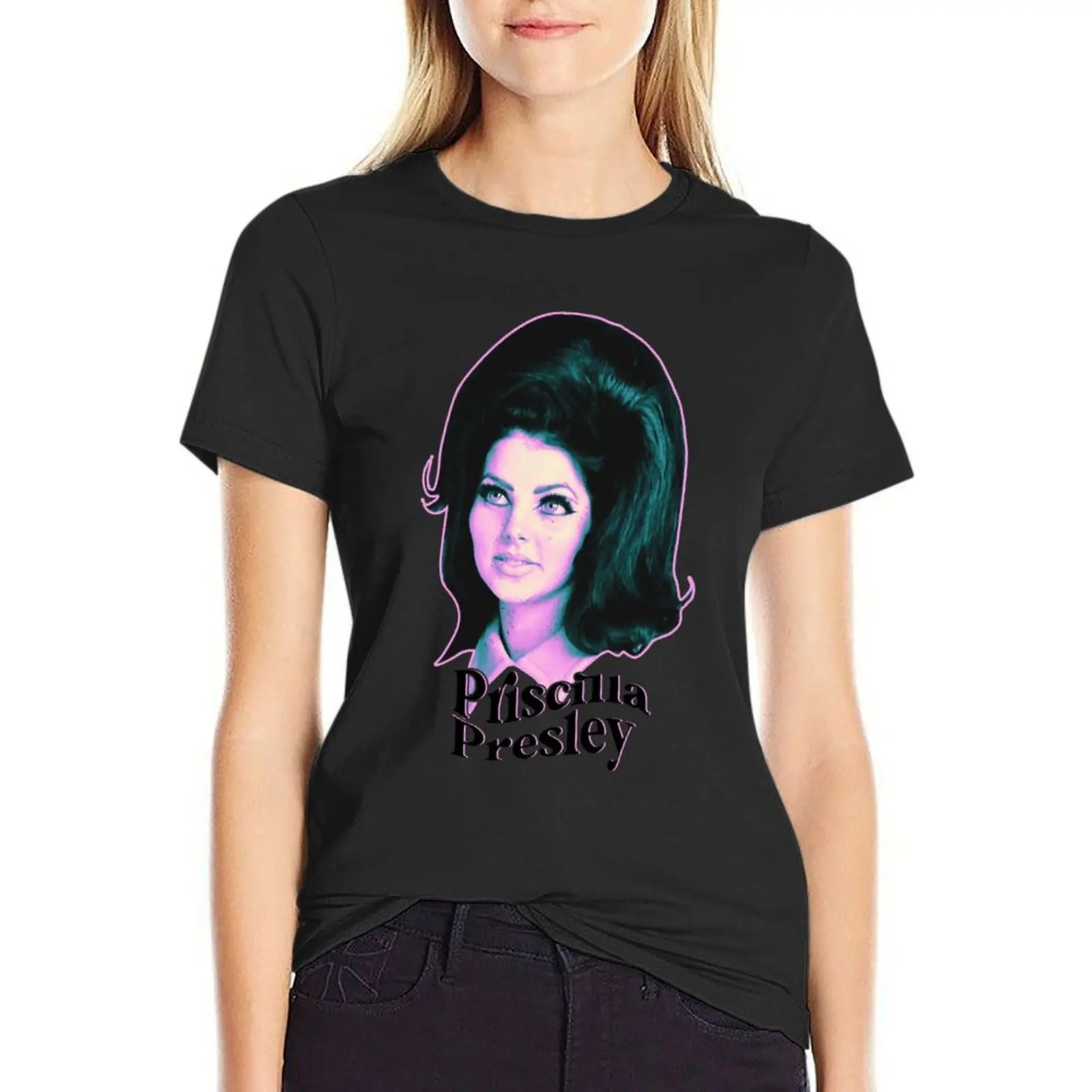 

priscilla presley T-Shirt Aesthetic clothing animal print cute tops customs western t shirts for Women