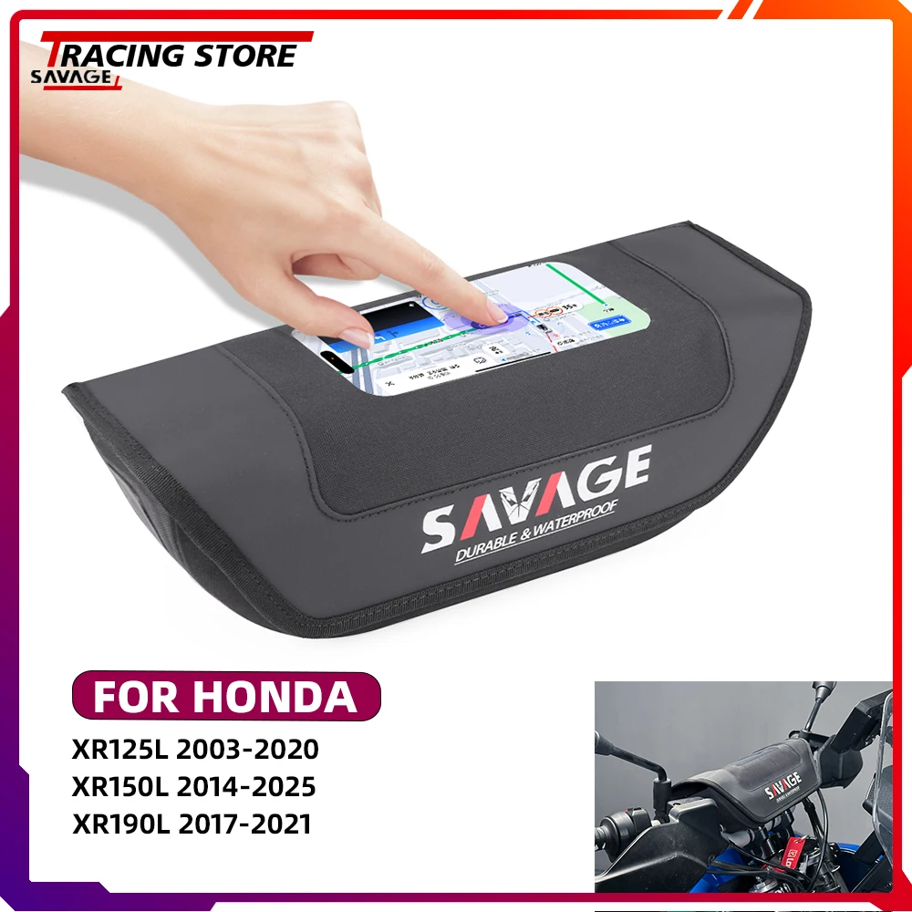 Para honda xr125l xr150l xr190l alça barra saco xr 125l 150l 190l guiador ferramenta de armazenamento à prova dwaterproof água telefone viagem com navegação