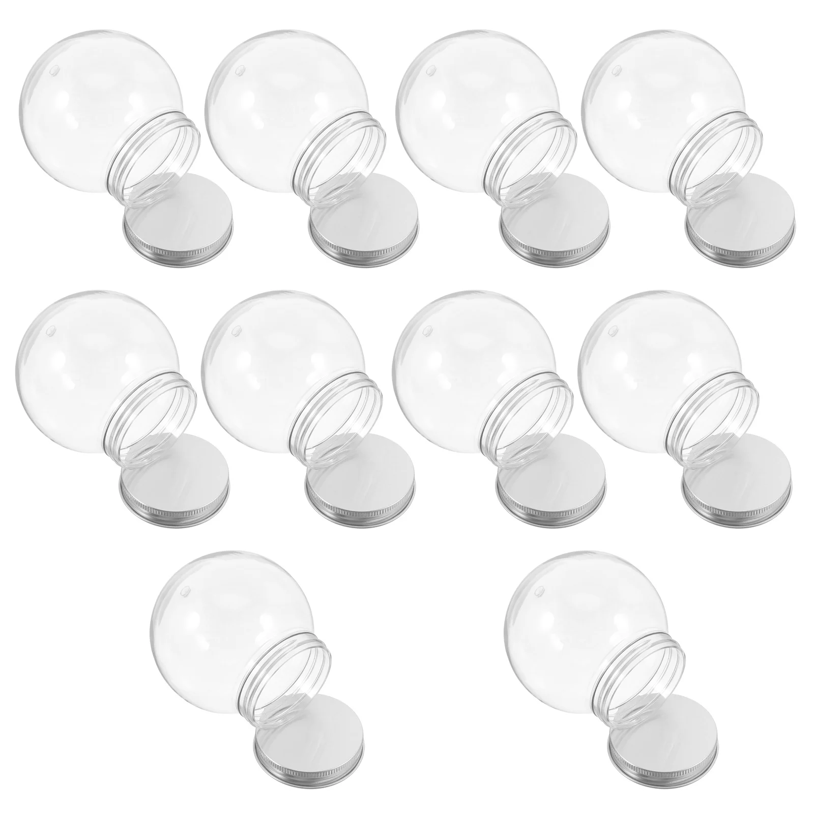 10 قطعة زجاجات زبادي بلاستيكية مستديرة شفافة سميكة 250 مللي زجاجات مشروبات شفافة غطاء ألومنيوم جرة حلوى عيد الميلاد لصالح الحفلات #5