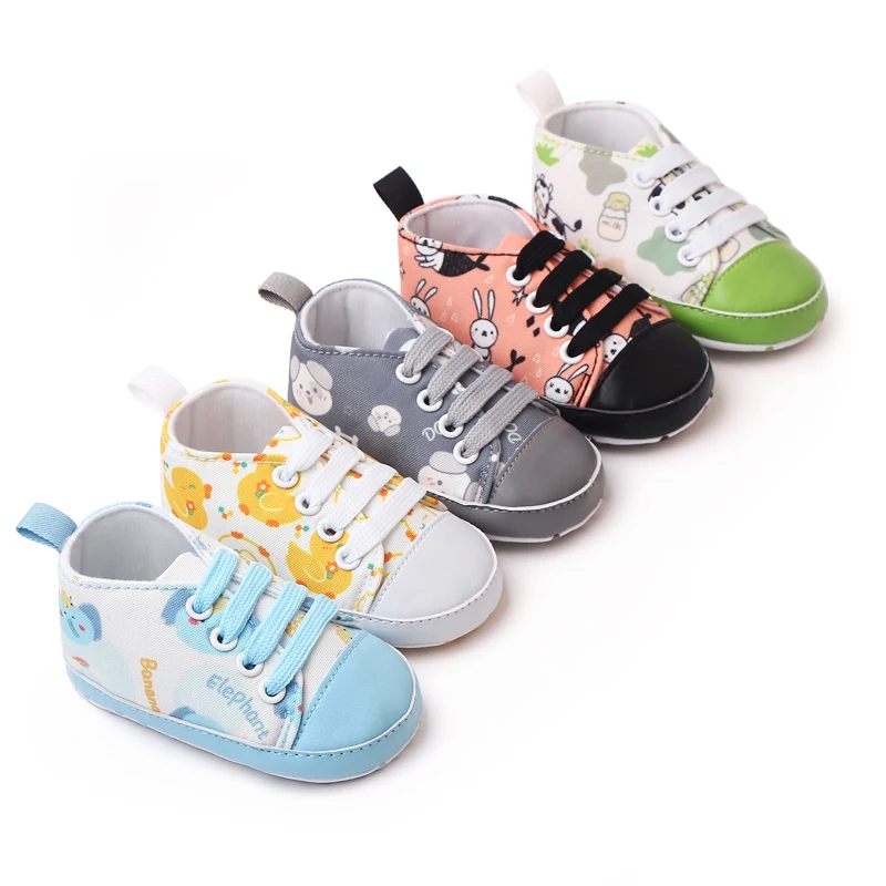 Baby Canvas Shoes Casual Prewalking for Toddler 0-12 Months Cute Animal Print Multiple Choices Soft Cotton Anti-slip Sole YS-17