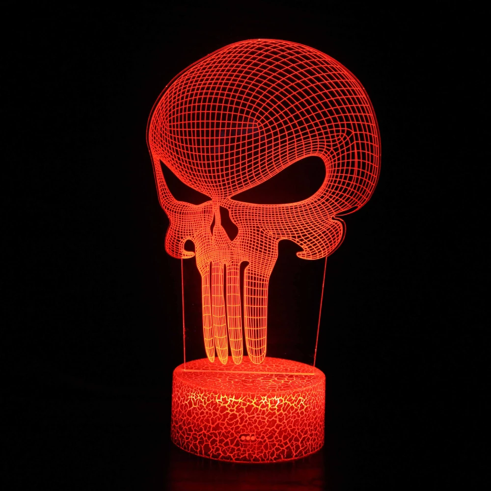 Nighdn Halloween Decoration Lights Skull 3D Night Light 7 Color Change LED Desk Lamp Touch Button Room Decor Gift for Kids Teen