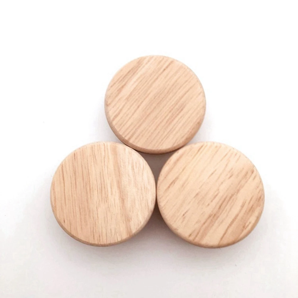 4pcs Wood Round Pull Knobs Natural Wooden Cabinet Drawer Wardrobe Knobs For Cabinet Drawer Handle Furniture Hardware