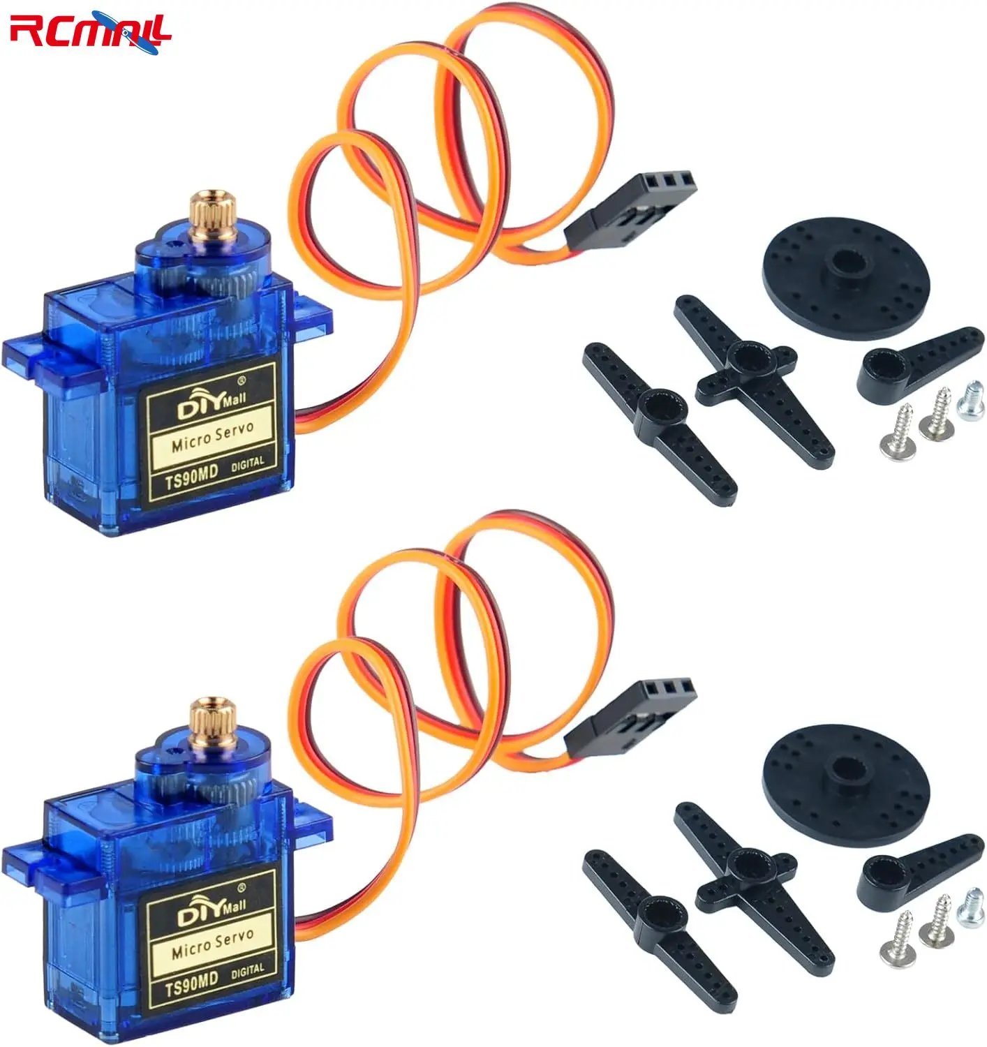 2 pçs ts90md mini servo digital engrenagem de metal completa rotação contínua de 360 graus micro servo para helicóptero avião robô carro