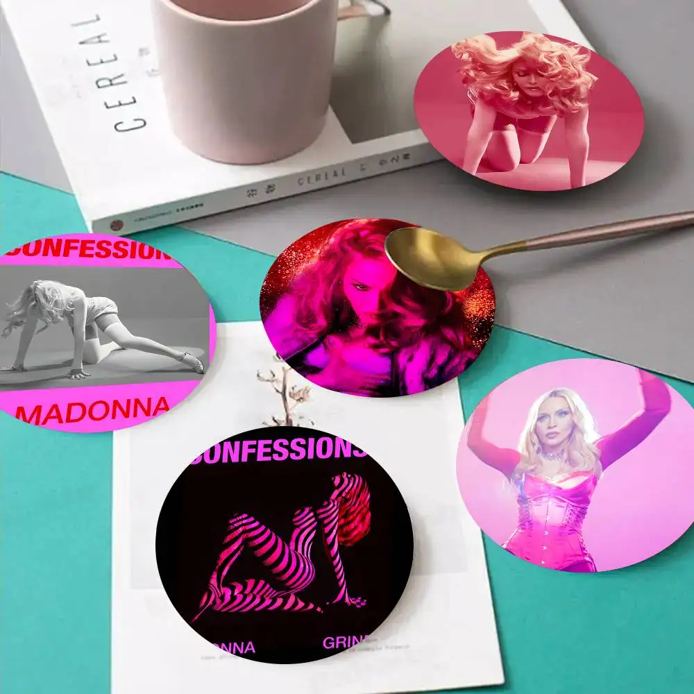 1pc M-Madonna Confessions II 2 Wooden Coaster Colour Printing Cup Mat Home Desk Decoration Gifts