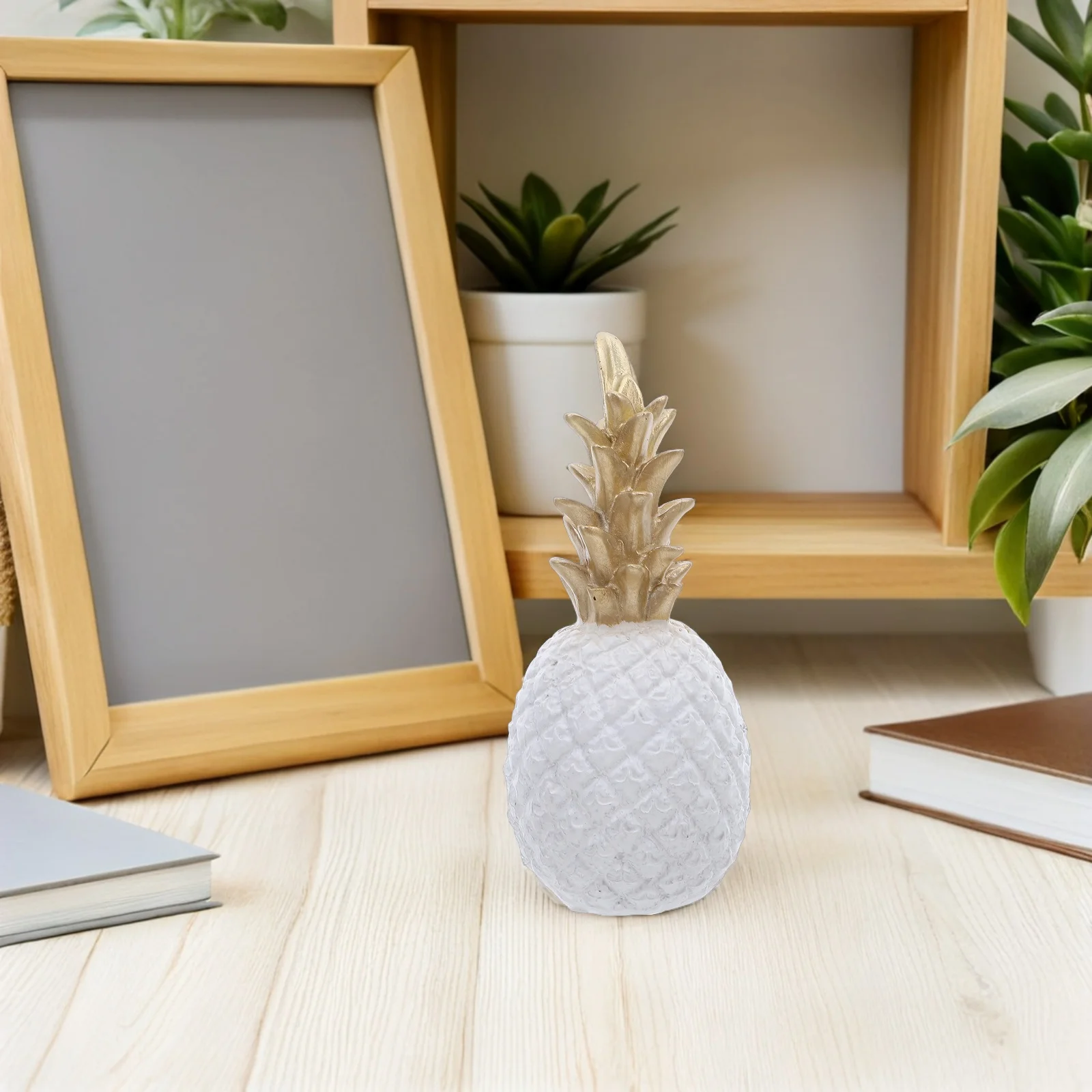 

Ceramic Pineapple Decor White Nordic Fruit Figurine Home Wedding Desktop Dining Table Decoration Fake Fruit Statue