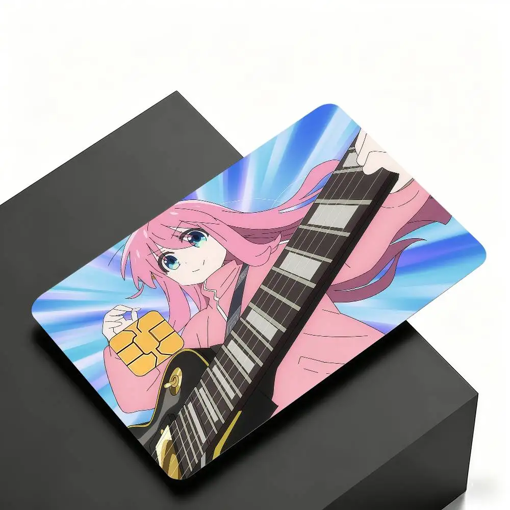 Anime Bocchi The Rock Credit Skin Cover Card Stickers 4PCS Film Bus Pass Front Decoration Bank Debit Waterproof