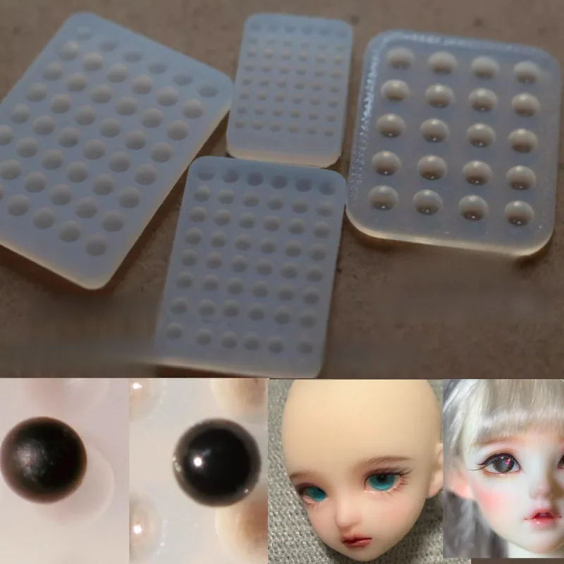 

2/3/4mm Hemispherical Full-width Pupil Doll Eye Transparent Silicone Mold DIY Handmade Anime Cartoon Doll Decorative Eye Mold